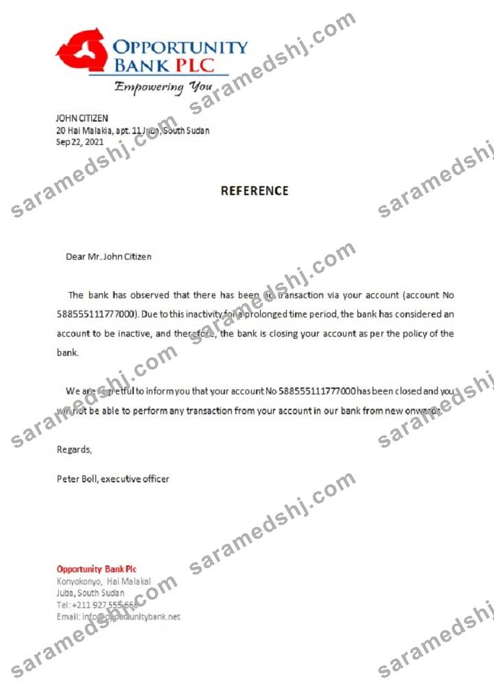 South Sudan_Opportunity bank_closure reference
